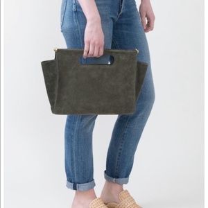 CLARE V. Maude Maison Petite Bag CLUTCH ARMY GREEN